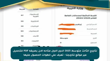 نتائج الثالث متوسط 2025 الدور الأول متاحة الآن بصيغة PDF للتحميل عبر موقع نتائجنا – تعرف على خطوات الحصول عليها